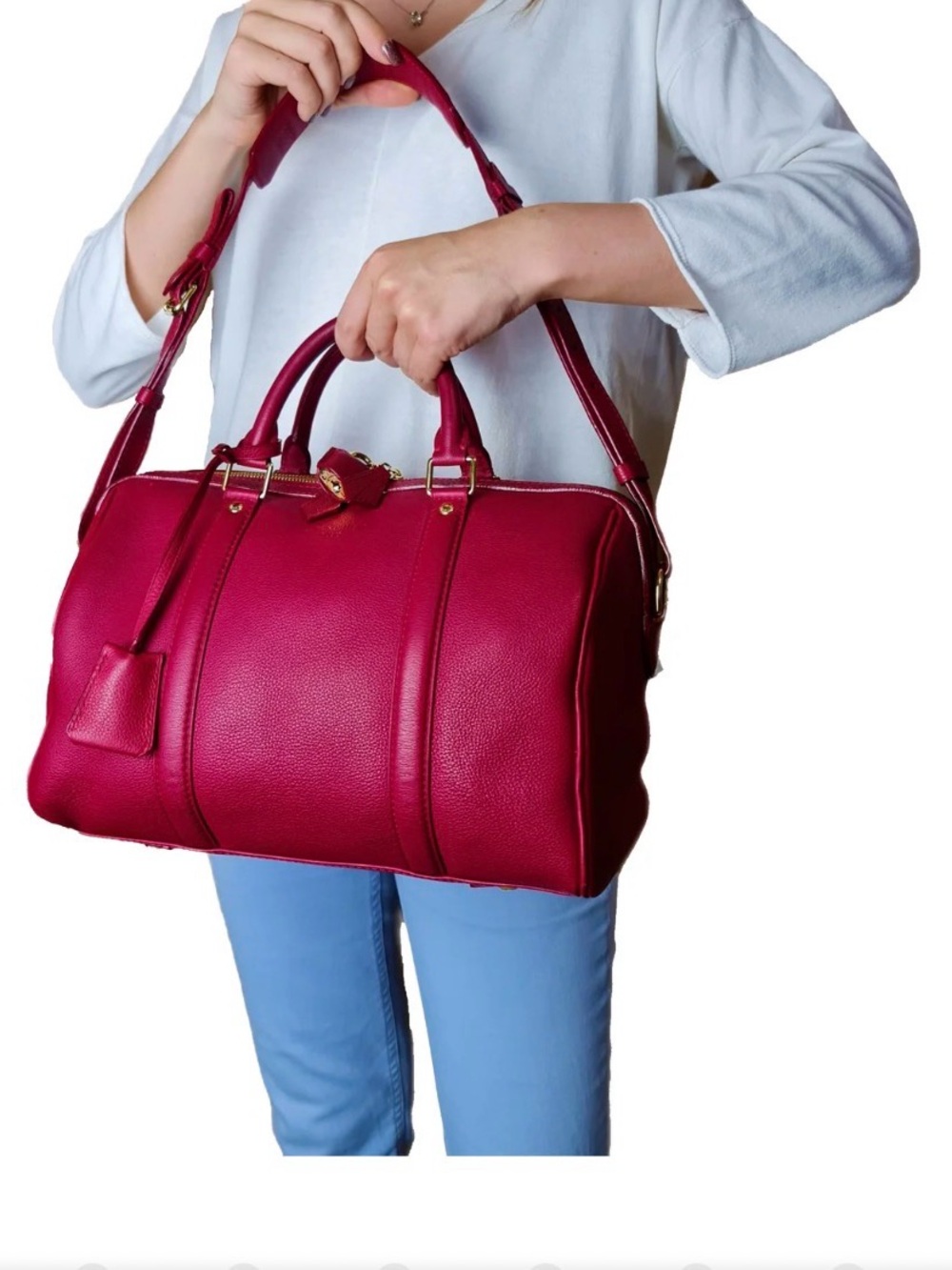 💞🔥 LOUIS VUITTON SOFIA COPPOLA SC MM LEATHER ROUGE BAG💕